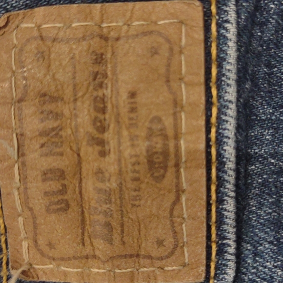 Old Navy Stretch Boot Cut Just Below Waist 5 Pocket Blue Jeans Distressed - Picture 11 of 13